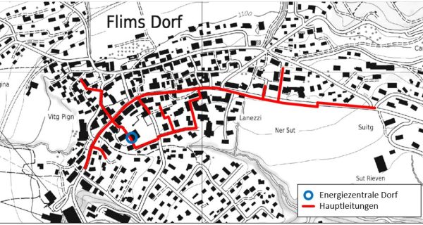 Energiezentrale Dorf Leitungsbau